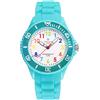 Alienwork Kids Orologio di Apprendimento Bambini Ragazze Turchese Bracciale in Silicone Multicolore bambini Impermeabile 5 ATM Tempo di Apprendimento