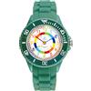 Alienwork Kids Orologio di Apprendimento Bambini Ragazzi Ragazze Verde esercito Bracciale in Silicone Multicolore bambini Impermeabile 5 ATM Tempo di Apprendimento