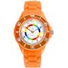 Alienwork Kids Orologio di Apprendimento Bambini Ragazze Arancione Bracciale in Silicone Multicolore bambini Impermeabile 5 ATM Tempo di Apprendimento