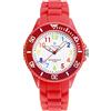 Alienwork Kids Orologio di Apprendimento Bambini Ragazze Rosso Bracciale in Silicone Multicolore bambini Impermeabile 5 ATM Tempo di Apprendimento