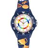 Alienwork Calcio Ragazzi Orologio di Apprendimento Bambini Ragazzi Ragazze Blu Marino Bracciale in Silicone Multicolore bambini Impermeabile 5 ATM Tempo di Apprendimento