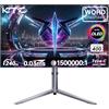 KTC Monitor Gaming OLED 27 Pollici WQHD 1440P - 65W USB C (Supporta l'uscita video), 240Hz / 0.03ms, 100% DCI-P3, DisplayHDR True Black 400, FreeSync & G-Sync, Doppio altoparlante incorporato - Bianco