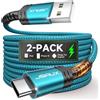 JSAUX 2 cavi USB C 3,1 A da 2 m, cavo di ricarica USB tipo C, ricarica rapida, compatibile con Samsung Galaxy S22 S21 S20 S10 S9 S8 Plus, Note 20 10 9 8, A3 A5, LG G5 G6 V20, Huawei P30 P20