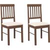vidaXL Sedie da Pranzo con Cuscini 2 pz in Legno Massello di Hevea, sedia da pranzo, sedia da cucina, sedile da pranzo, sedia, sedia da soggiorno