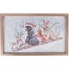 Villa d'Este Home Tivoli 1996 Quadro natalizio 40x25 cm, cornice in legno, XMas Vintage