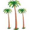 Beistle 3 decorazioni per albero di palme snodate da 1,2 m e 1,8 m, cartoncini per decorazioni tropicali hawaiane a tema Luau, marrone/verde