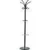 Compactor Iris Attaccapanni Autoportante con 14 Ganci e Portaombrelli, Metallo Acciaio, Base in Marmo, 37 x 37 x 178 cm, Nero, RAN10969