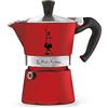 Bialetti Caffettiera Moka Express Color, 1 Tazza, Manico anti scottatura, Non adatta a induzione, 1 Tazza (60 ml), Alluminio, Rosso