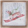 Villa d'Este Home Tivoli 1996 Quadro natalizio 25x25 cm, cornice in legno, XMas Vintage