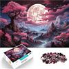 SYUNFEI Puzzle un bellissimo dipinto di foresta rosa Puzzle 1000 pezzi per adulti, 10,27 pollici x 14,96 pollici, puzzle di cartone per adulti, giocattolo di intrattenimento in famiglia