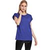 URBAN CLASSICS t-shirt da Donna con Manica Arrotolata, Maglietta a Maniche Corte da Donna in Cotone, Tee Shirt con Scollo Rotondo e Spalle Arrotondate, Colore: Rosso Ciliegia, Taglia: XXL