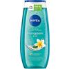 NIVEA Frangipani & Oil - Gel doccia (250 ml), pH neutro, con profumo tonificante di fiori di Frangipani, doccia coccolata con perle di olio nutrienti