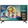 Hisense TV 40" Full HD 2025 40E43QT, Smart TV VIDAA U8, Airplay2, Game Mode, Works with Alexa, Tuner DVB-T2/S2 HEVC 10, lativù, 40'', 2025 LED