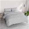 Italian Bed Linen Parure copripiumino ATHENA con sacco e federe stampati, DORA BLU, Matrimoniale