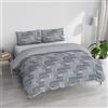 Italian Bed Linen Parure copripiumino ATHENA con sacco e federe stampati, LUCY AZZURRO, Matrimoniale