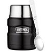 Thermos per Alimenti, Acciaio Inossidabile., Acciaio Inox, Nero, 9,3 x 9,3 x 14,2 cm
