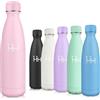 Motswedi Borraccia Termica, 0.5L 18/8 Acciaio Inox, Bottiglia Termica, Senza BPA, Borraccia Acciaio Inox, 12 Ore/Freddo 24 Ore, Borraccia per Scuola, Sport, Campeggio, Yoga, Palestra, Ciclismo, Rosa