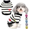 Zunea Magliette per Cani Piccola Taglia Estiva T-shirt Base a Righe Vestiti per Cuccioli con Paillettes Amore Cuore Felpa Morbido Cotone T-shirt Pullover Camicie Chihuahua Abbigliamento Giallo XL