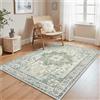 GENIMO - Tappeto Vintage 120x170cm - Antiscivolo, Lavabile, Con Pelo Corto - Per Soggiorno, Camera da Letto, Cucina - Verde