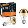 KOOYWAN 6W E27 Lampada a LED specchio Oro A19 bianco caldo dimmerabile 2PCS