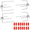 CPROSP 4PCS Forchetta di Carne per Girarrosto con Diametro 12mm con Vite di Bloccaggio con Coperchio di Protezione Rosso
