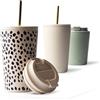 MAMEIDO Tazza da caffè termica con cannuccia 470 ml, Tazza termica, Tazze termiche acciaio inox senza BPA, Tumbler anti-perdita (Almond Flakes)