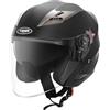 YEMA Casco Jet Moto Aperto Scooter - YEMA YM-627 Caschi Motorino Vintage ECE Omologato Donna Uomo con Doppia Visiera Parasole, Nero opaco, L