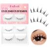 Fadlash Naturali Ciglia Finte Ciuffetti Estensione 2 Paia Ciglia Individuali Fluffy Russian Volume Ciglia Ciuffetti per Uso Personale e Domestico(011)