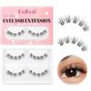 Fadlash Naturali Ciglia Finte Ciuffetti Estensione 2 Paia Ciglia Individuali Fluffy Russian Volume Ciglia Ciuffetti per Uso Personale e Domestico(TC01)