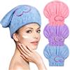 ACWOO Asciugamani Capelli a Turbante, 3 Pezzi Aciugamani in Microfibra, Cappuccio per Capelli Secchi Super Assorbente, Asciugatura Rapida per Capelli Bagnati, Asciugamani da Doccia per Donne