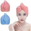 ACWOO Asciugamani Capelli a Turbante, 2 Pezzi Aciugamani in Microfibra Ispessita, Cappuccio Capelli Secchi Super Assorbente, Asciugatura Rapida per Capelli Bagnati, Asciugamani da Doccia con Bottoni