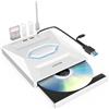 UNITEK Unità CD DVD esterna USB C portatile: lettore CD/DVD +/-RW, hub USB 3.0/2.0/C, slot schede SD, compatibile con Windows, Linux, MacOS, per laptop e desktop