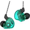 Yinyoo CCZ Melody 10mm Dual Magnetic Circuit Cuffie-In-Ear IEM auricolari, Hifi Deep Bass in ear monitor auricolari gaming con cavo staccabile 2pin per audiofilo/MP3/MP4(Verde, senza microfono)