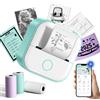 LabelCreate T02 Mini Stampante Portatile, Stampante Termica Tascabile Wireless Bluetooth Per lo studio e la presa di appunti da regalare, Compatibile con iOS e Android, Verde