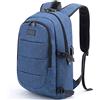 Tzowla Zaino Porta PC Universitari Uomo e Donna,Zaino da Viaggio Impermeabile Antifurto di Ricarica USB e Serratura per Notebook da 17/17,3 Pollici,Zaino da Giorno Sottile Lavoro Business-Blu