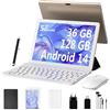LEVIRTU 10 Pollici Android 14 Tablet in Offerta Octa-Core 2.0 GHz, 5GWiFi 6, 36GB RAM+128GB ROM(TF 1TB), 8000mAh, Dual Camera, Bluetooth 5.0, Tablet con Tastiera,Penna,Mouse-Oro