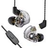 Yinyoo CCZ Melody 10mm Dual Magnetic Circuit Cuffie-In-Ear IEM auricolari, Hifi Deep Bass in ear monitor auricolari gaming con cavo staccabile 2pin per audiofilo/MP3/MP4(nero clear, con microfono)