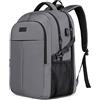 WENIG Zaino Uomo Zaino per PC Portatile,Zaino Porta PC 17.3 Pollici,Zaino Lavoro Uomo Impermeabile,Zaino per Laptop,Zaino Computer Notebook Borse con Caricatore USB per Viaggio Ufficio Scuola-Grigio