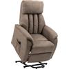 HOMCOM Poltrona Alzapersona Reclinabile 150° max con Telecomando e Poggiapiedi, 75x93x110 cm, Marrone