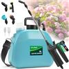 SYLSTAR Pompa Irroratrice a Batteria da 5L, 3 Velocità di Pompa Irroratrice,7.4V Spruzzatore Forte con Indicatore di Batteria, 4 Ugelli Regolabili Nebulizzatore Piante per Giardino (Aggiornamento)