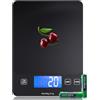 izeyu 【 Acciaio Inox & 15KG】 Bilancia Cucina Digitale, Elettronica Bilancia da Cucina,Alta Precisione 1g/0.1oz Bilancia Alimenti, Professionale con Funzione Tare, Batterie Incluse (food scale) (Nero)