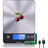 izeyu [ Ricaricabile & 15KG ] Bilancia Cucina Digitale, USB C Elettronica Bilancia da Cucina,Alta Precisione 1g/0.1oz Bilancia Alimenti, Professionale con Funzione Tare, Batterie Incluse (food scale)