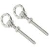 QUARKZMAN M3 1/8"x1.97" Bulloni Ad Occhiello in Acciaio Inossidabile Vite Filettata Anello Ad Occhiello con Spalla con Dadi Rondelle per Sollevamento e Sospensione, 2 Set
