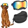 OneTigris Occhiali da sole per cani, occhiali da sole per cani, antivento e antipolvere, con protezione UV, durevoli e confortevoli, regolabili, per neve, avventure all'aria aperta, auto - L