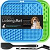 Lesipee Tappetino per leccare cani e gatti, confezione da 2, per mangiare lentamente, giocattolo per cani e ansia, tappetino calmante per burro, yogurt, arachidi, forniture per animali domestici (blu
