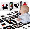 hahaland Flash Cards per Neonato Carta Nero Bianco Tummy Time, Giochi Neonati 0-3 6 mesi Stimolazione Visiva, 20 Pezzi 40 Imagini