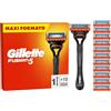 Gillette Fusion5 Rasoio Barba, 1 Rasoio Gillette + 12 Lametta Di Ricambio, Con Striscia Lubrificante Per Una Morbida Scorrevolezza E 5 Lame Per Una Rasatura Profonda E Duratura