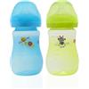 S SHIELD BABY Biberon in vetro - 12 mesi in più - Senza BPA Blu Verde 9 once (confezione da 2)
