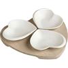 BRANDANI Portassaggi Antipastiera 3 Cuori Porcellana Bamboo 53077