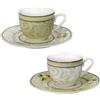 BRANDANI Tazza da Caffè Espresso 50ml Set 2 Pezzi Limoni 250ml Porcellana